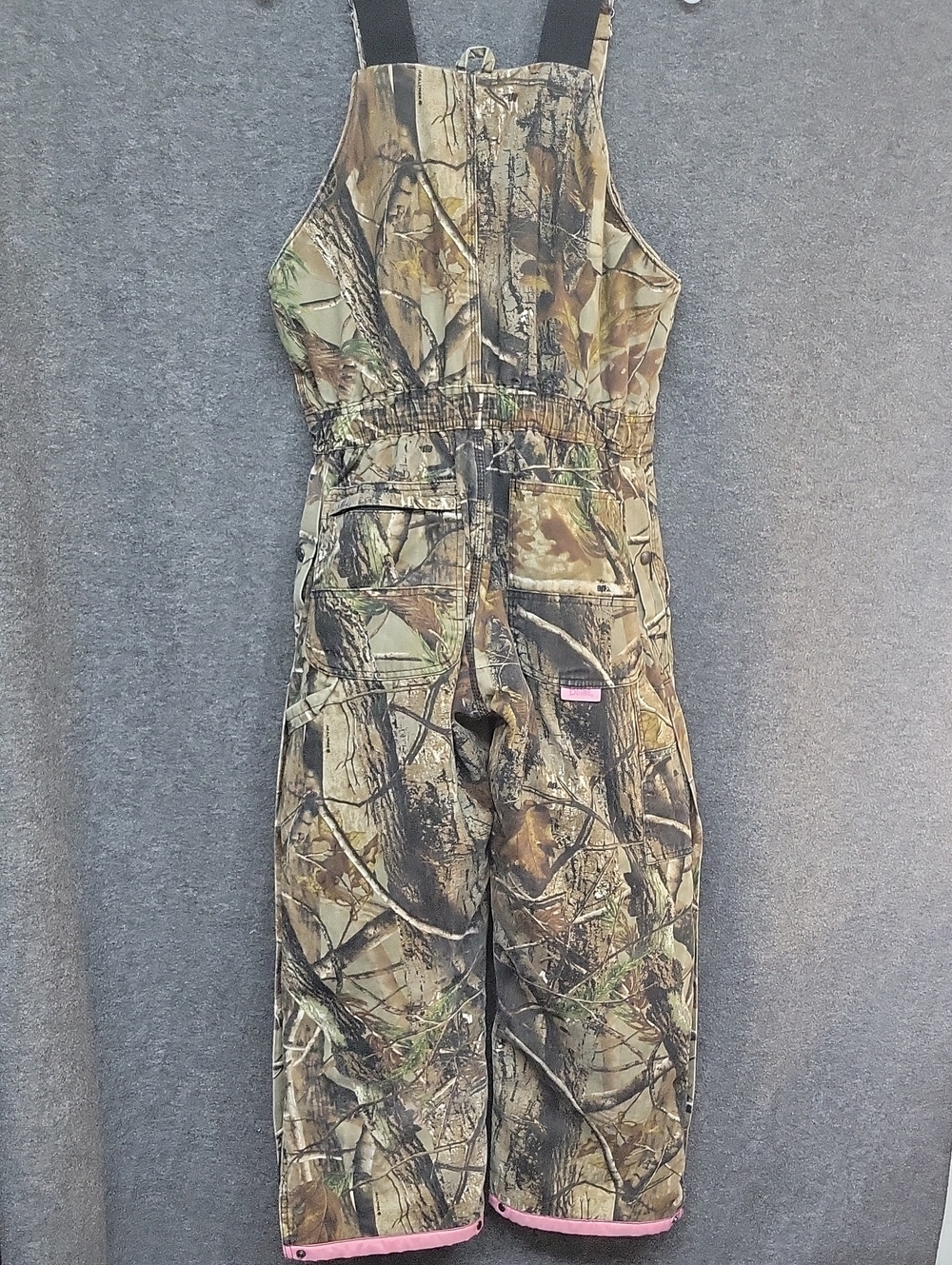 Berne Insulated Camo Bibs Ladies Size 6-8 ~ Short Inseam 26"~ Side Zip Legs - Picture 4 of 15